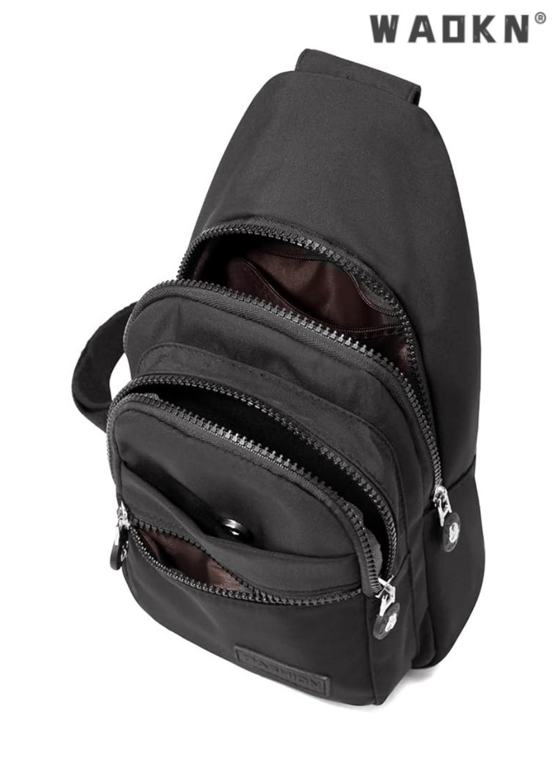 WAOKN Sling Bag Chest Bag, Small And Stylish Multifunctional Adjustable Shoulder Strap For Men and Women Multifunctional Crossbody Bag Chest Shoulder Bag Suitable, Shoulder Bag Anti Theft Crossbody Bag, One Strap Small Backpack Lightweight Small Rucksack for Outdoor Travel Hiking And Work Occasions,Sling Bag, Anti-theft Chest Crossbody Bag Casual Shoulder Backpack Cool Backpack Travel Personal Pocket for Men and Women Travel Bicycle Sport - Image 2